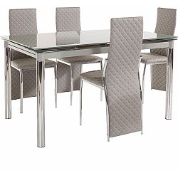 Set jedálenského stola a 4 sivých jedálenských stoličiek Støraa Pippa William Grey