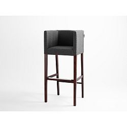 Sivá barová stolička s opierkami a tmavohnedými nohami Custom Form Wilton