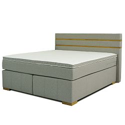 Sivá dvojlôžková boxspring posteľ Sinkro Victoria, 180 x 200 cm