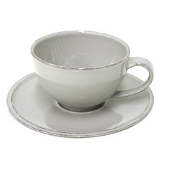 Sivá kameninová šálka na čaj s tanierikom Costa Nova Friso, objem 260 ml