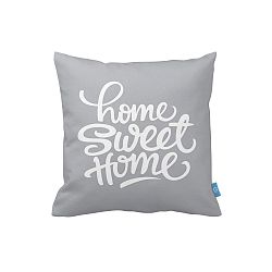 Sivá obliečka na vankúš Home Sweet Home, 40 × 40 cm