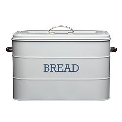 Sivá plechová dóza na chlieb Kitchen Craft Bread