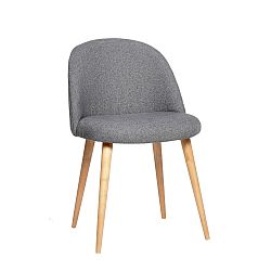Sivá stolička s nohami z dubového dreva Hübsch Alberte