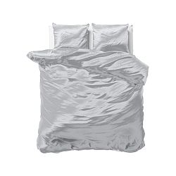 Sivé obliečky zo saténového mikroperkálu na dvojlôžko Sleeptime, 240 × 220 cm