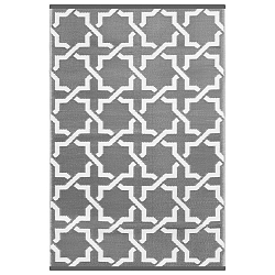 Sivo-biely obojstranný vonkajší koberec Green Decore Kula, 120 × 180 cm