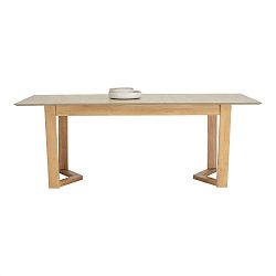 Sivý rozkladací jedálenský stôl s nohami z dubového dreva sømcasa Irina, 160 × 90 cm