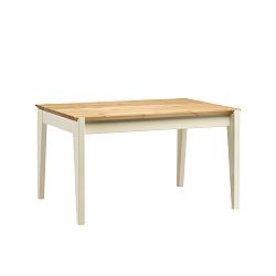 Stôl z borovicového dreva s bielymi nohami Askala Hook, dĺžka 130 cm