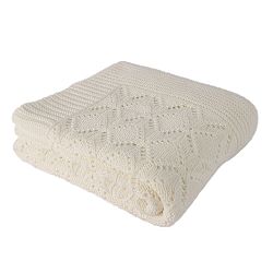 Svetlobéžová bavlnená deka Cotton, 170 × 130 cm