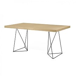 Svetlohnedý stôl s čiernymi nohami TemaHome Trestles, 180 cm