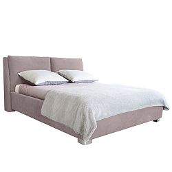Svetloružová dvojlôžková posteľ Mazzini Beds Vicky, 160 × 200 cm