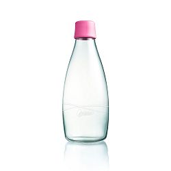 Svetloružová sklenená fľaša ReTap s doživotnou zárukou, 800 ml