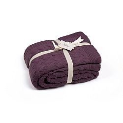Tmavofialová deka Hannah, 170 × 130 cm