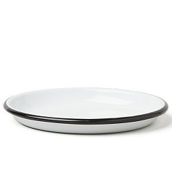 Veľký servírovací smaltovaný tanier s čiernym okrajom Falcon Enamelware, Ø 14 cm