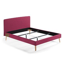 Vínovočervená dvojlôžková posteľ La Forma Lydia, 200 × 160 cm