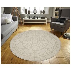 Vysokoodolný koberec Webtappeti Tondo Ecru, ⌀ 194 cm