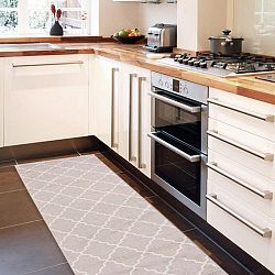 Vysokoodolný kuchynský koberec Webtappeti Lattice Sand, 60 × 150 cm
