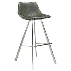 Zelená barová stolička s oceľovou podnožou DAN–FORM Pitch