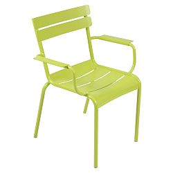 Zelená záhradná stolička s opierkami Fermob Luxembourg