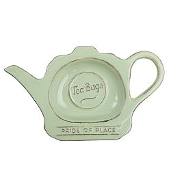 Zelený keramický tanierik na čajové vrecúška T&G Woodware Pride of Place