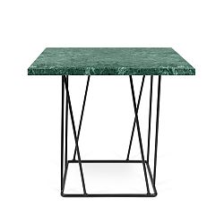 Zelený mramorový konferenčný stolík s čiernymi nohami TemaHome Helix, 50 cm