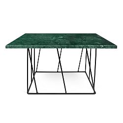 Zelený mramorový konferenčný stolík s čiernymi nohami TemaHome Helix, 75 cm