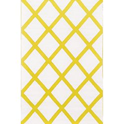 Žlto-biely obojstranný vonkajší koberec Green Decore Hour, 120 × 180 cm