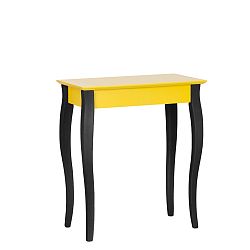 Žltý konzolový stolík s čiernymi nohami Ragaba Lilo, šírka 65 cm