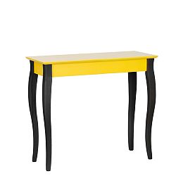 Žltý konzolový stolík s čiernymi nohami Ragaba Lilo, šírka 85 cm