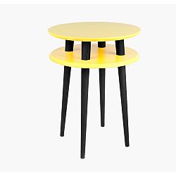 Žltý príručný stolík s čiernymi nohami Ragaba UFO, Ø  45 cm