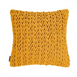 Žltý vankúš ZicZac Waves, 45 × 45 cm