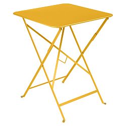Žltý záhradný stolík Fermob Bistro, 57 x 57 cm